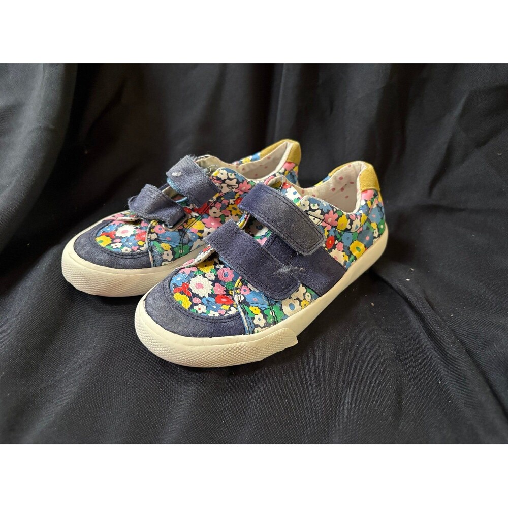 Mini Boden Girls size 13 EU 31 blue Floral Velcro Sneakers